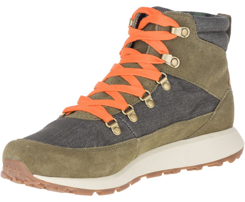 Merrell Boots Olive - Ashford Classic Chukka Leather - Mens 21KEZWPTF